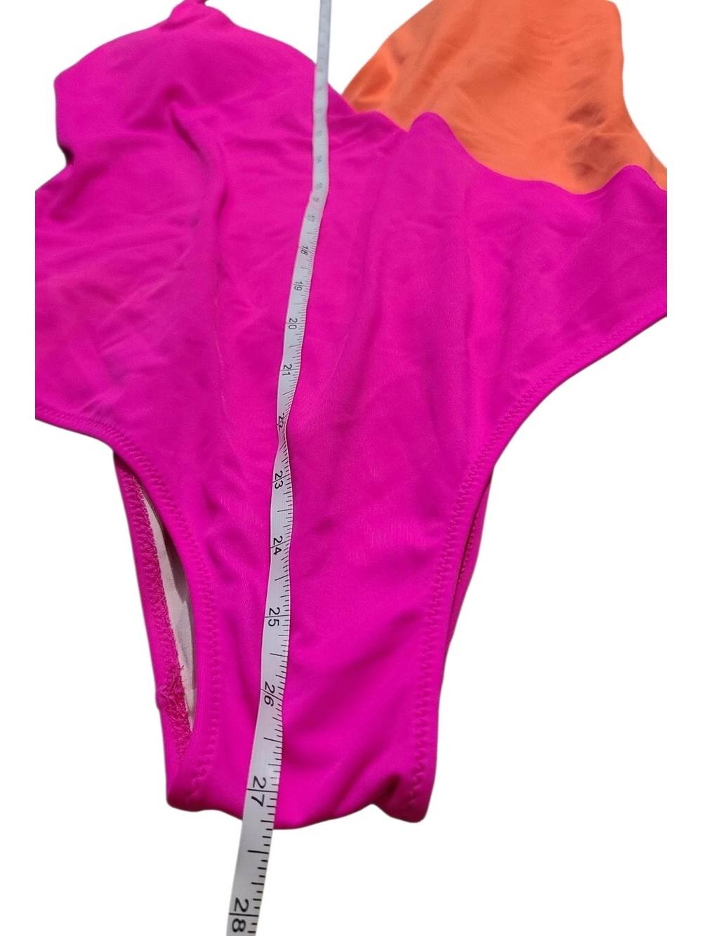 Colorblock Pink & Orange One-Piece Swimsuit - Picture 5 of 7